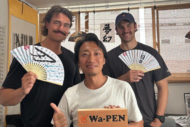 Asakusa:Japanese Calligraphy & Make your original folding fan! - Optional clothing and T-shirt design: a cool add-on