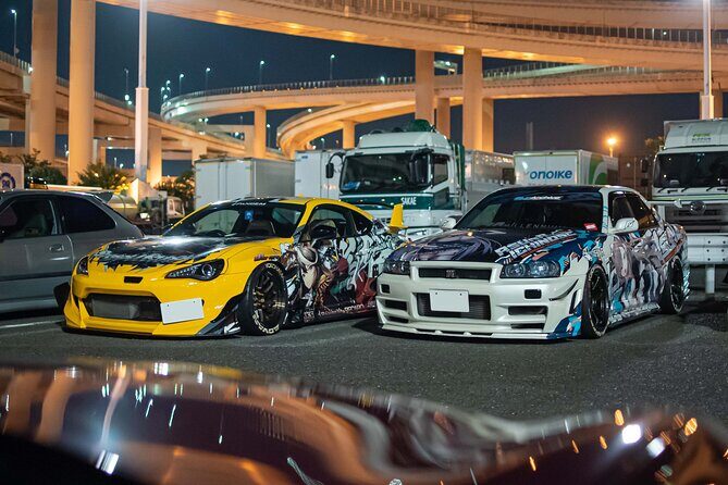 Daikoku PA JDM Car Scene Tour in Tokyo Drift RX7 - The Rainbow Bridge Drive: Skyline Views Between Car Scene Moments