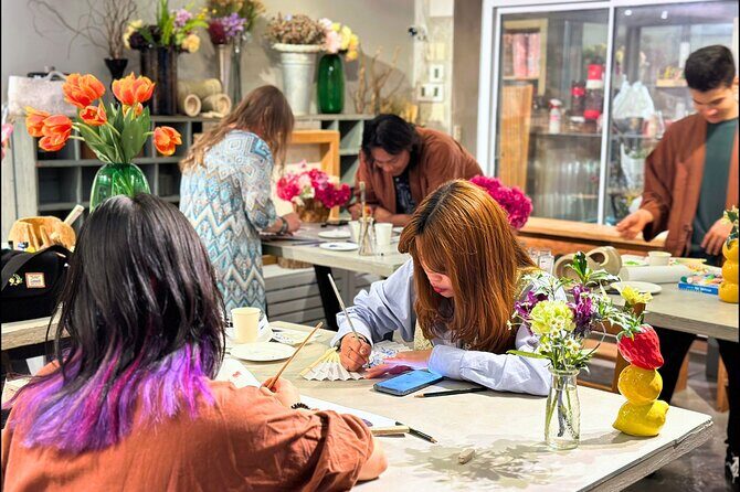 Japanese Fan Painting Workshop ~ in a Tokyo Flower Shop - What You Learn About Fan Painting in Japanese Culture