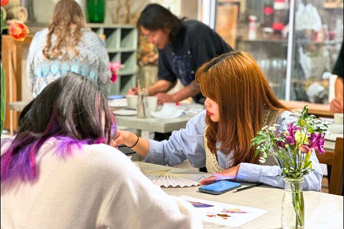 Japanese Fan Painting Workshop ~ in a Tokyo Flower Shop - The Real Workshop Flow: From First Stroke to Finished Fan