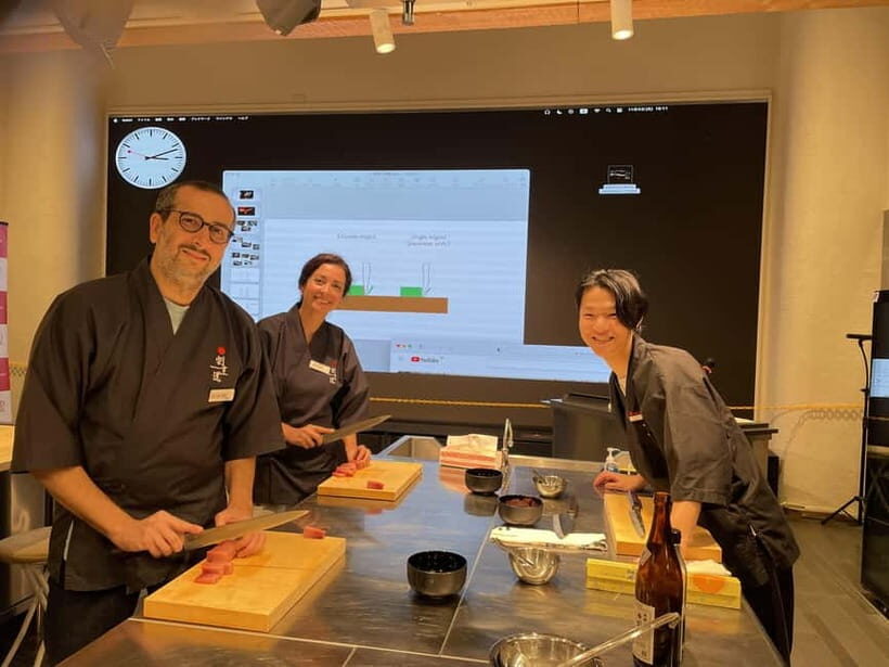 Japanese Knife Skills & Tuna Don/Sushi Workshop in Tokyo - Knife sharpening with a whetstone: the skill behind clean cuts