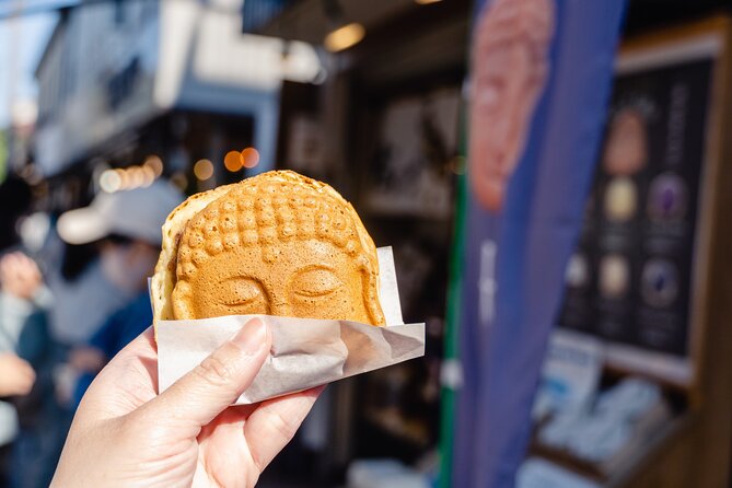 Kamakura Historical and Cultural Day Trip with Local Cuisine - The Great Buddha at Kotoku-in: old bronze, big presence