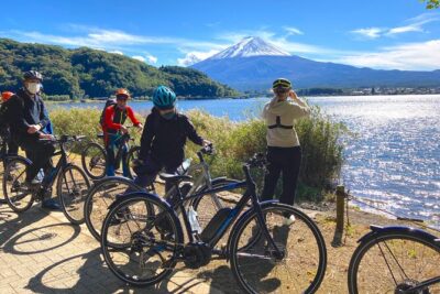 Lake Kawaguchi Explorer: E-Bike Guided Tour - Stop 1: Lake Kawaguchiko Shore Cycling Road and Mt. Fuji First Glance
