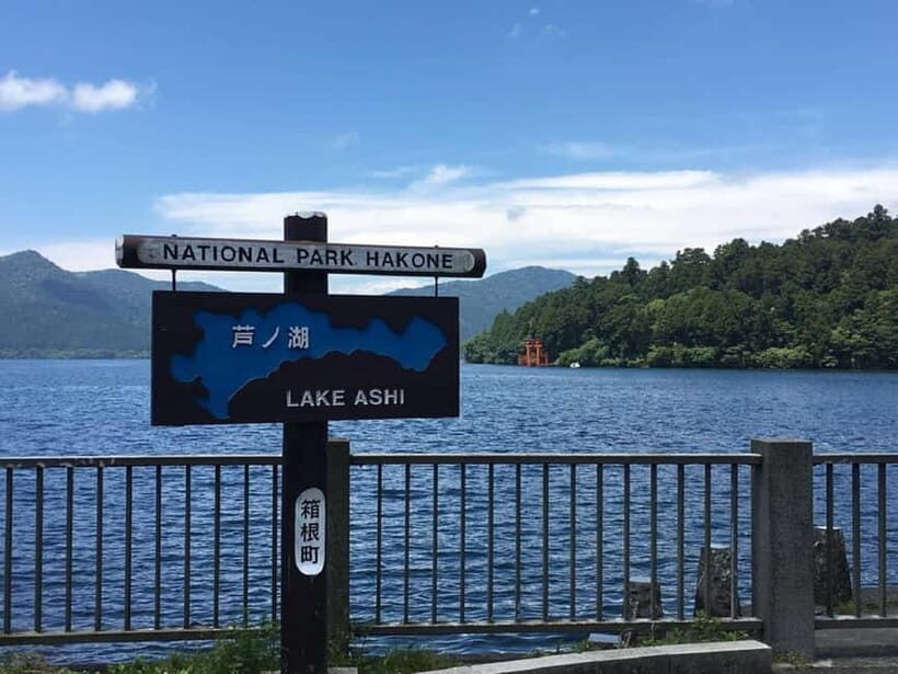 Mt Fuji Hakone/Enoshima Tour:Optional Ropeway/Lake Ashi Boat - Hakone Shrine on Lake Ashi: your Fuji photo stop with a torii you’ll recognize