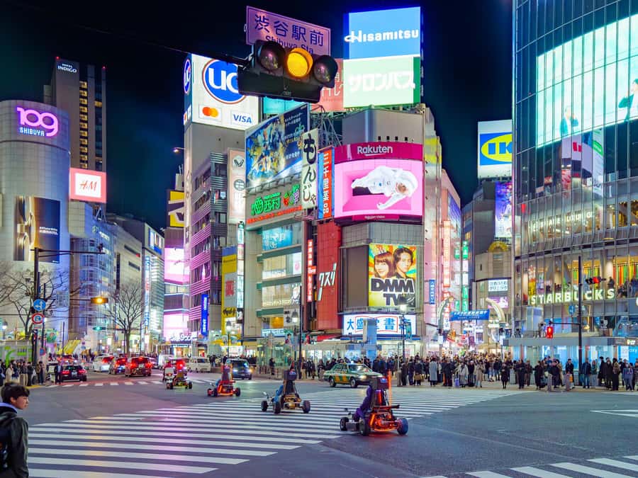 Shibuya Go Karting Tour with Funny Costume - The hour-long loop: Scramble crossings plus Dogenzaka and Big Street