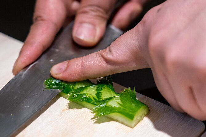 Tokyo: Japanese Knife Skills and Sashimi & Tempura Cooking Class - Decorative vegetable cutting: where pride meets the awkward first attempts
