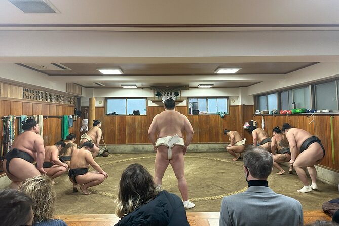 Tokyo Sumo Morning Training/ Sumo Practice with Wrestlers - The photo with a wrestler: your respectful souvenir