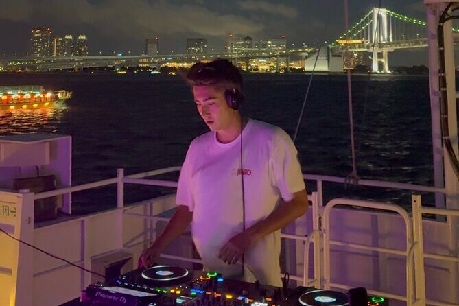 Tokyo Sunset Boat Party with Music Drinks and Vibes - Tokyo Tower and Rainbow Bridge at night: the skyline viewing you can actually feel