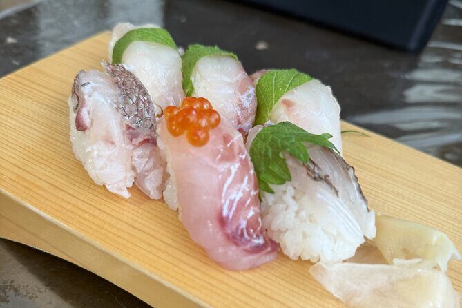 Tokyo Sushi Making Class : Sake Ceremony & Matcha Experience - Torched Salmon Mayo Gunkan and the Wasshoi Photo Moment