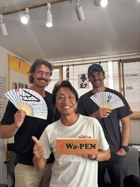 Tokyo:Calligraphy &Make your original folding fan in Asakusa - The fude brush, solid ink sticks, and why posture actually matters